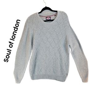 Soul of London Mens All Cotton Pull Over Knit Sweater Sz XL Breathable Casual